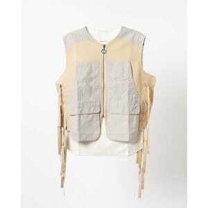 NEW NICHOLAS DALEY men's utility waistcoat in khaki